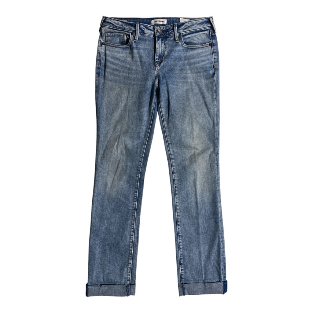 Women’s True Religion Billie Knee Mid Rise Straight Leg Jeans